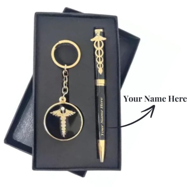 personalized pen set for doctor | doctor pen and keychain best doctor gift with personalized name | doctor day gift - Image 2