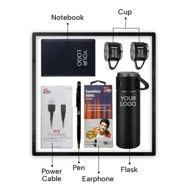 Grab Double Wall Stainless Steel Thermo 500ml Vacuum Flask Gift Set with Two Cups Combo - Image 3