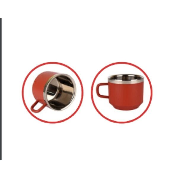 Honor Matte Red Temperature Bottle With 3 Steel Cups - Image 3