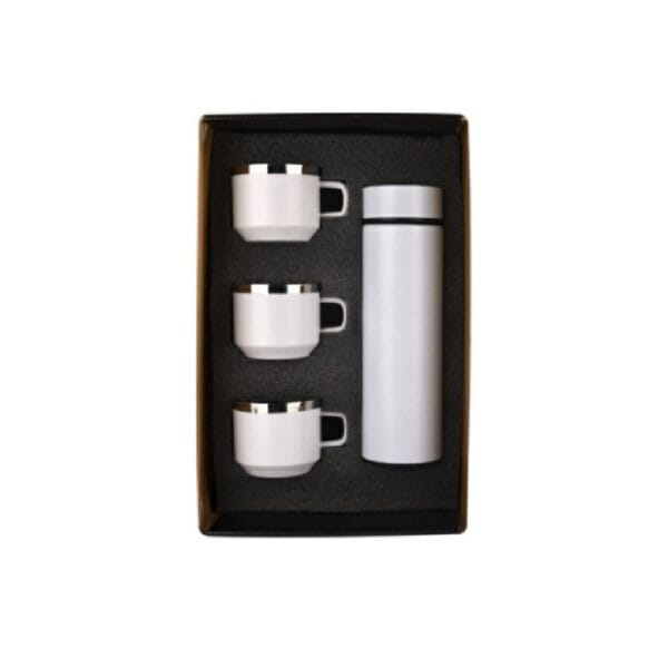 Honor Matte White Temperature Bottle With 3 Steel Cups
