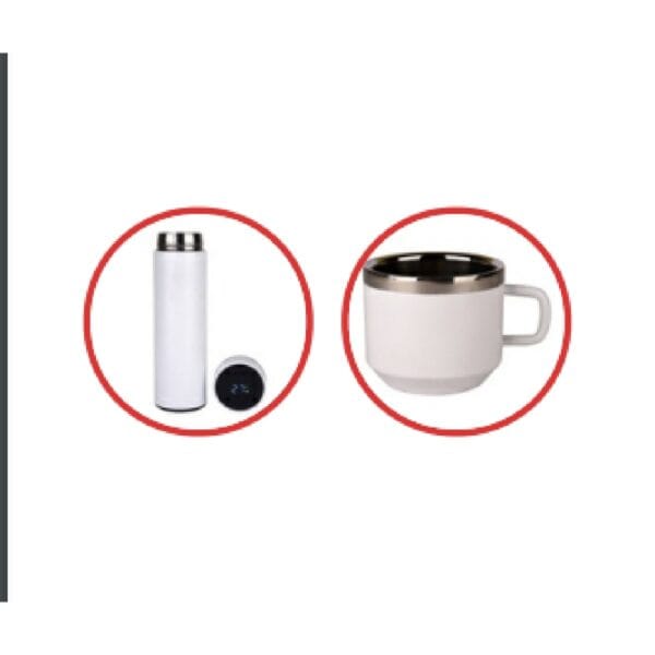 Honor Matte White Temperature Bottle With 3 Steel Cups - Image 3