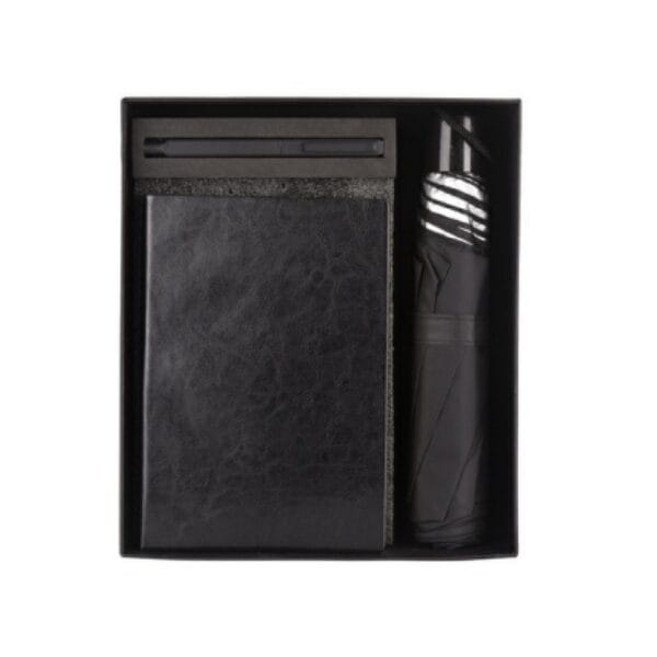 Fillip 3 in 1 Black Combo Gift Set (Umbrella, Pen, Soft bound diary)