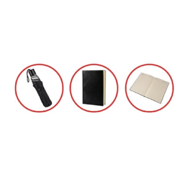 Fillip 3 in 1 Black Combo Gift Set (Umbrella, Pen, Soft bound diary) - Image 3