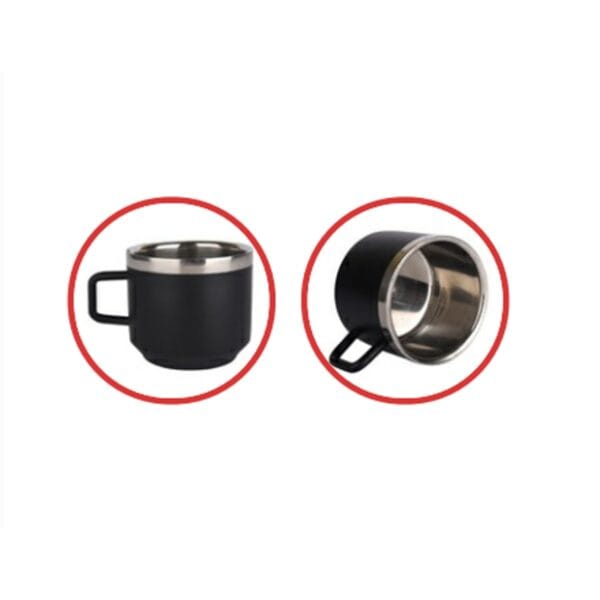 Wizard Matte Black Temperature Bottle With 2 Steel Cups Gift Set - Image 3