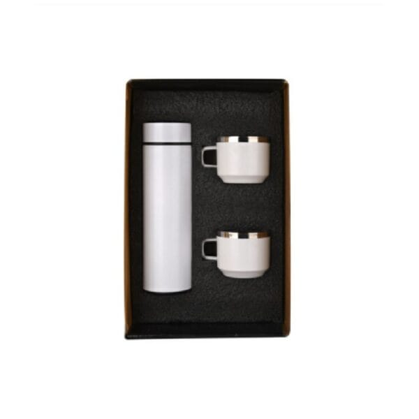 Wizard Matte White Temperature Bottle With 2 Steel Cups