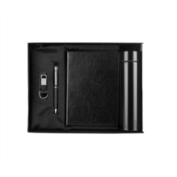 Impetus 4 in 1 Black Gift Set (Bottle, Pen, Keychain, Soft bound diary)