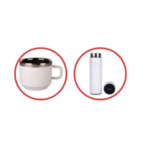 Wizard Matte White Temperature Bottle With 2 Steel Cups - Image 3