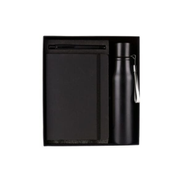 Treggen Black 3 in 1 Gift set (Sipper bottle, pen, diary)