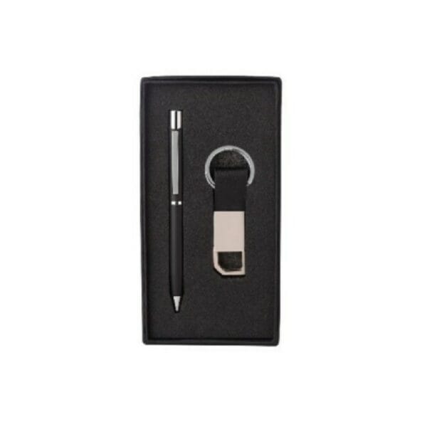 Vibrant 2 in 1 Black & silver Finished Gift Set