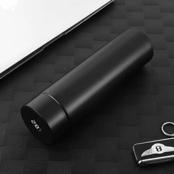 Customized/Personalized Stainless Steel Water Bottle with Smart LED Touch Screen, Keep Cold 500 ml (Matte Black) - Image 5