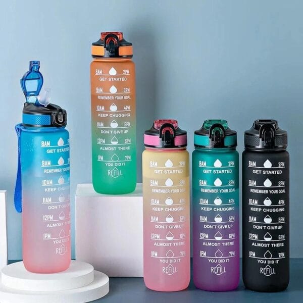 Water Bottles Sipper Bottle For Adults, Kids,Unbreakable Motivational Water Bottle Time Mark Sipper With Straw & Time For Gym Office School Home Water Bottle for Kids  (900ml)) - Image 3