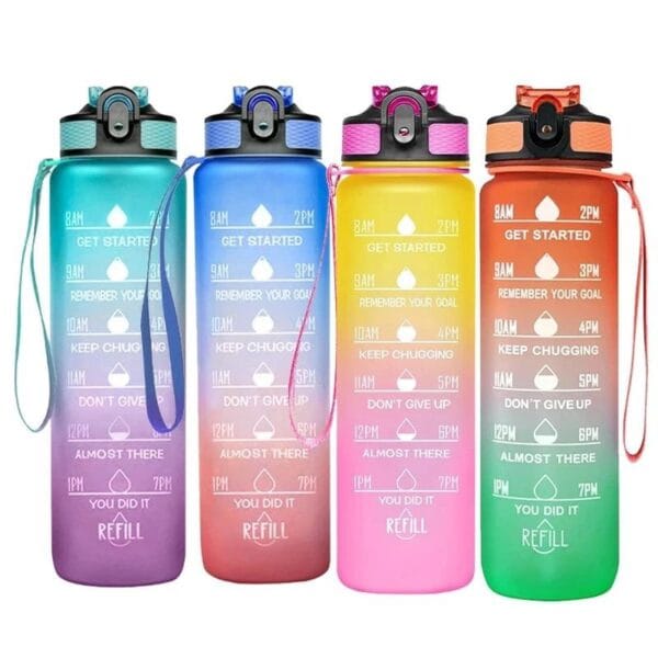 Water Bottles Sipper Bottle For Adults, Kids,Unbreakable Motivational Water Bottle Time Mark Sipper With Straw & Time For Gym Office School Home Water Bottle for Kids  (900ml))