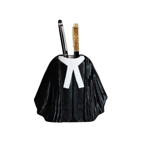 Advocate Coat Shape Customized Pen Pencil Holder Stand Desktop Table Organizer, Name Engraved For Lawyer - Image 3